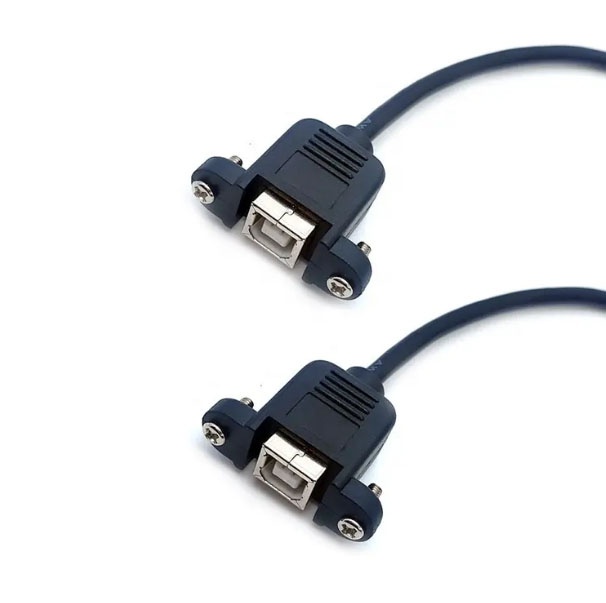 USB 2.0 Type B Male to Type B Female Panel Mount Printer Extension Cable with Screw